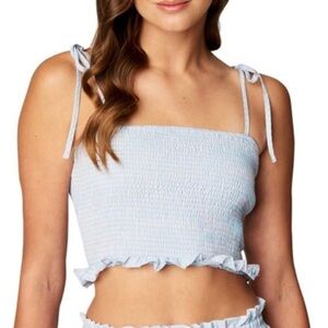 NEW Blank NYC Sweet Escape Smocked Crop Top